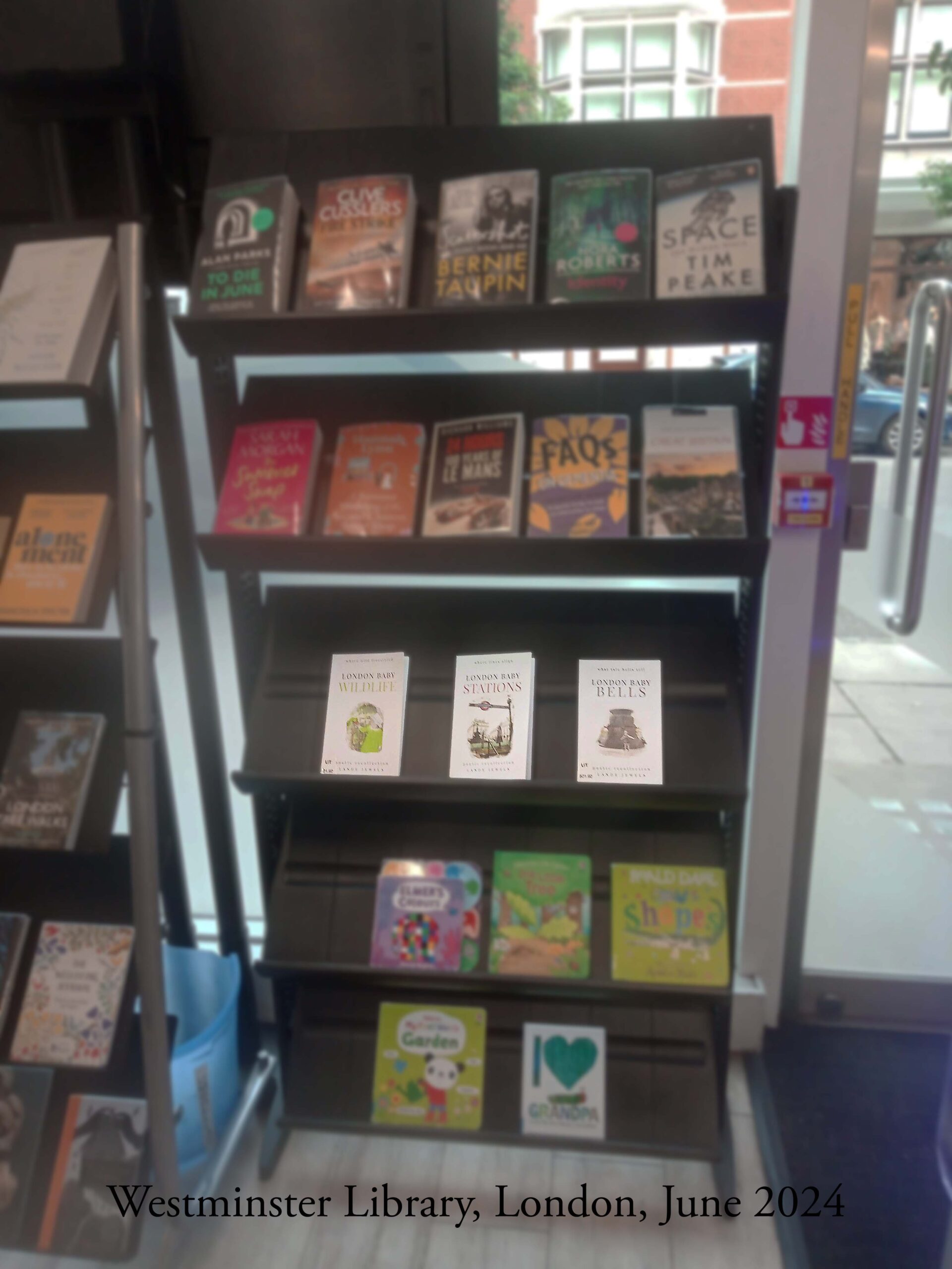 Westminster Library, London display featuring London Baby Series